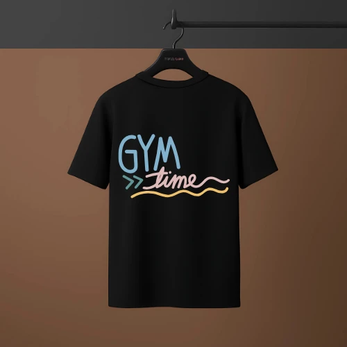 "Gym Time" Back Side Printed | Dropshoulder T-Shirt – Stylish & Comfortable Work