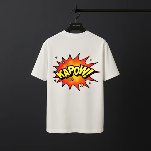 "KAPOW!" Drop Shoulder Graphic T-Shirt – Comic-Inspired Pop Art Tee