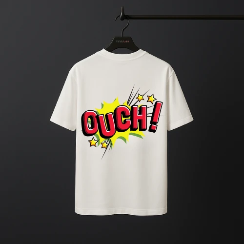 Ouch Comic Graphic Drop Shoulder T-Shirt