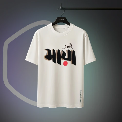 Premium Bangla Typography Men’s Drop Shoulder T-Shirt – "সবই মায়া" Bold Print