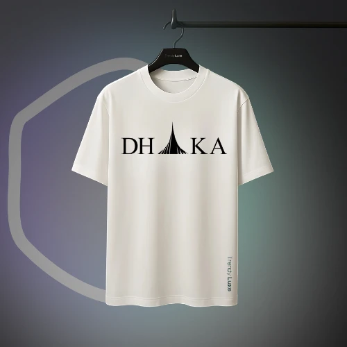 Premium Dhaka Typography Men’s Drop Shoulder T-Shirt – "Dhaka" Jatiyo Sriti Shou